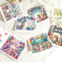 Load image into Gallery viewer, 6Pcs Birthday Diamond Handmade Card Diamond Daily Wish Card for Adults Beginners