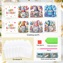 Load image into Gallery viewer, 6Pcs Birthday Diamond Handmade Card Diamond Daily Wish Card for Adults Beginners