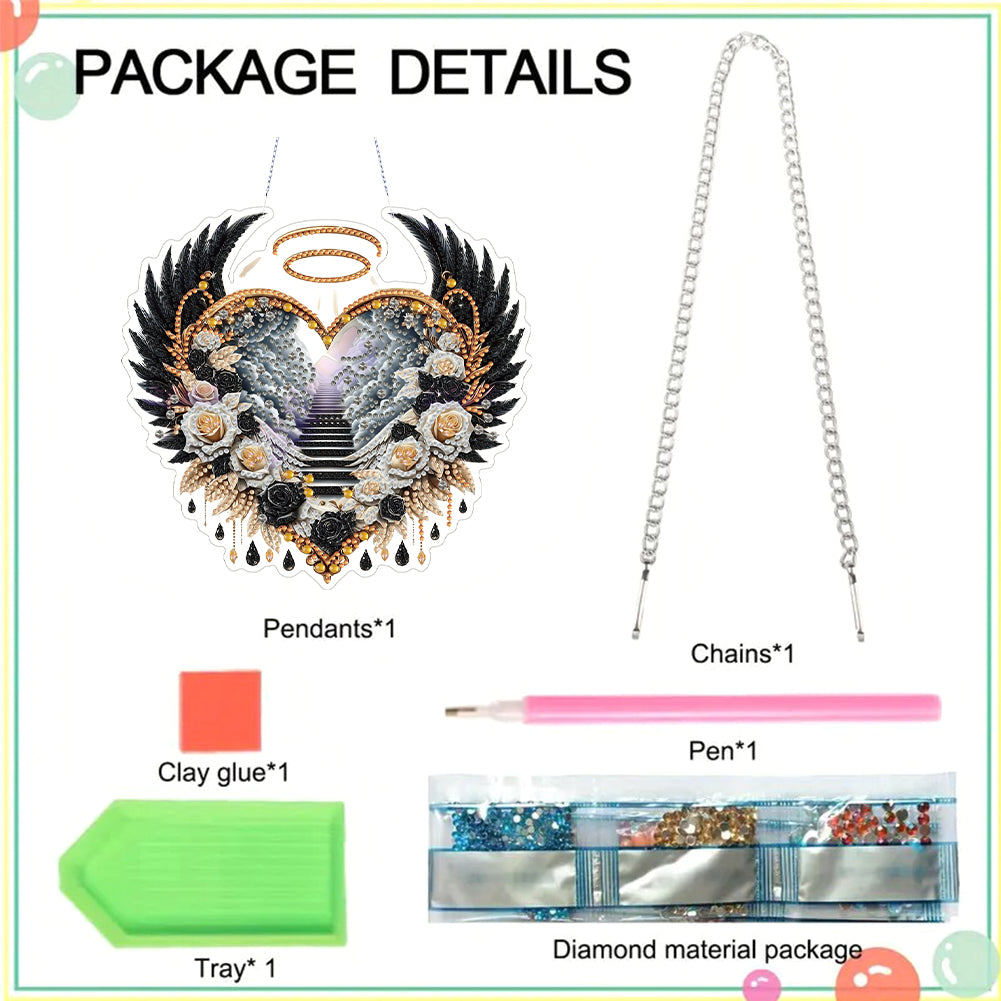 Acrylic Diamond Painting Hanging Pendant Rhinestone Diamond Art Window Pendants