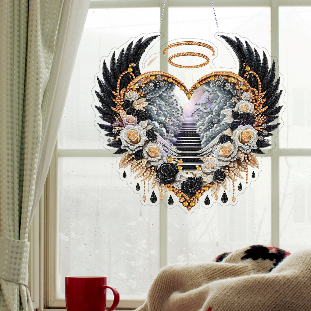 Acrylic Diamond Painting Hanging Pendant Rhinestone Diamond Art Window Pendants