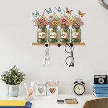 Load image into Gallery viewer, Acrylic Vase Bouquet Diamond Art Hanging Hooks A Row of 3 Hooks DIY Crafts Decor