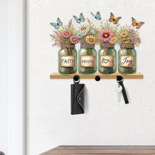 Load image into Gallery viewer, Acrylic Vase Bouquet Diamond Art Hanging Hooks A Row of 3 Hooks DIY Crafts Decor