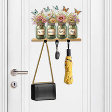 Load image into Gallery viewer, Acrylic Vase Bouquet Diamond Art Hanging Hooks A Row of 3 Hooks DIY Crafts Decor