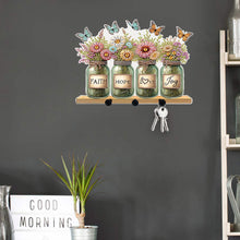 Load image into Gallery viewer, Acrylic Vase Bouquet Diamond Art Hanging Hooks A Row of 3 Hooks DIY Crafts Decor