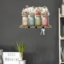 Load image into Gallery viewer, Acrylic Vase Bouquet Diamond Art Hanging Hooks A Row of 3 Hooks DIY Crafts Decor