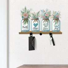 Load image into Gallery viewer, Acrylic Vase Bouquet Diamond Art Hanging Hooks A Row of 3 Hooks DIY Crafts Decor