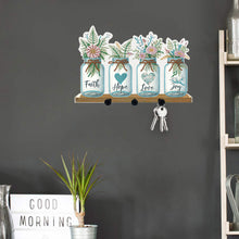 Load image into Gallery viewer, Acrylic Vase Bouquet Diamond Art Hanging Hooks A Row of 3 Hooks DIY Crafts Decor