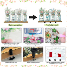 Load image into Gallery viewer, Acrylic Vase Bouquet Diamond Art Hanging Hooks A Row of 3 Hooks DIY Crafts Decor