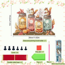 Load image into Gallery viewer, Acrylic Vase Bouquet Diamond Art Hanging Hooks A Row of 3 Hooks DIY Crafts Decor