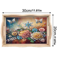 Load image into Gallery viewer, Diamond Painting Wooden Serving Tray with Handles Diamond Painting Dining Plate