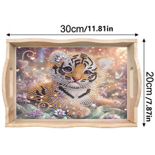 Load image into Gallery viewer, Diamond Painting Wooden Serving Tray with Handles Diamond Painting Dining Plate