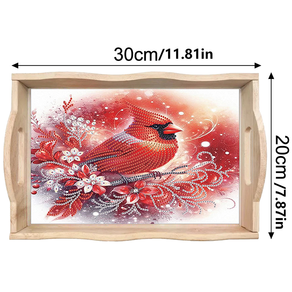 Diamond Painting Wooden Serving Tray with Handles Diamond Painting Dining Plate