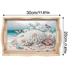 Load image into Gallery viewer, Diamond Painting Wooden Serving Tray with Handles Diamond Painting Dining Plate