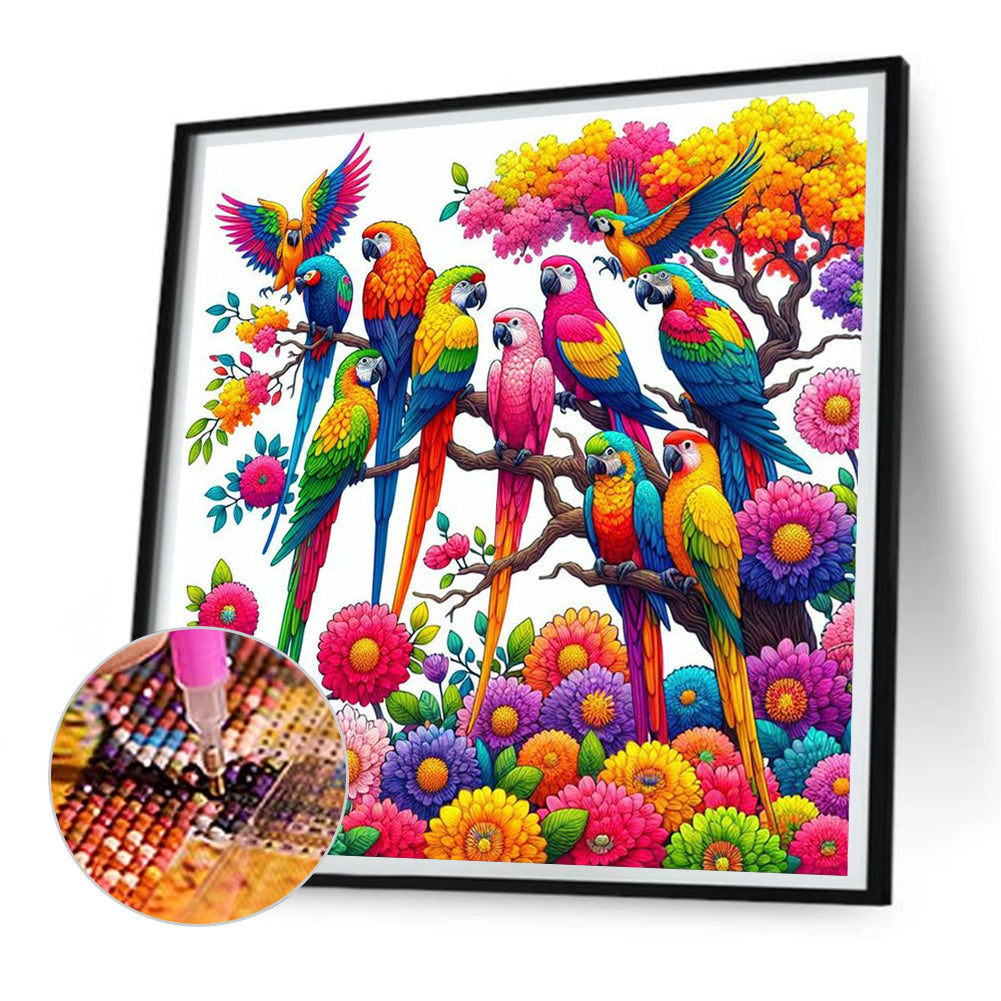Diamond Painting - Full Round - Colorful Parrot (30*30CM)