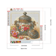 Load image into Gallery viewer, Diamond Painting - Full Round - Glass Jar And Flowers (30*30CM)