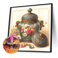Load image into Gallery viewer, Diamond Painting - Full Round - Glass Jar And Flowers (30*30CM)