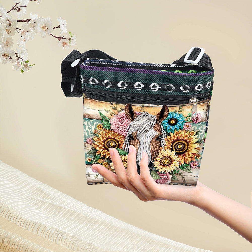 Flowers Animals 5D DIY Diamond Painting Shopper Bag Diamond Handmade Satchel Bag