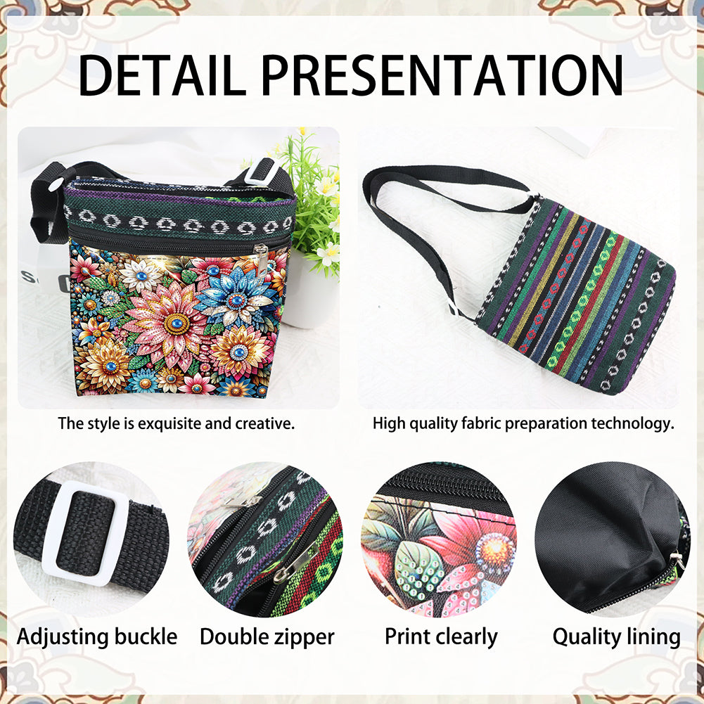 Flowers Animals 5D DIY Diamond Painting Shopper Bag Diamond Handmade Satchel Bag