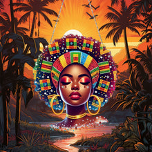 Load image into Gallery viewer, Indian Woman 5D DIY Diamond Painting Dots Pendant for Garden Window Decor