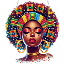 Load image into Gallery viewer, Indian Woman 5D DIY Diamond Painting Dots Pendant for Garden Window Decor