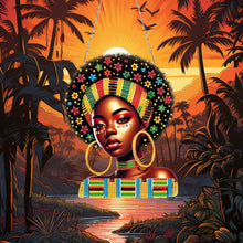 Load image into Gallery viewer, Indian Woman 5D DIY Diamond Painting Dots Pendant for Garden Window Decor