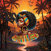 Load image into Gallery viewer, Indian Woman 5D DIY Diamond Painting Dots Pendant for Garden Window Decor