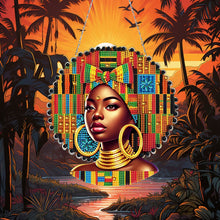 Load image into Gallery viewer, Indian Woman 5D DIY Diamond Painting Dots Pendant for Garden Window Decor