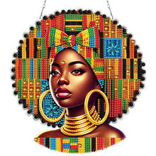 Load image into Gallery viewer, Indian Woman 5D DIY Diamond Painting Dots Pendant for Garden Window Decor