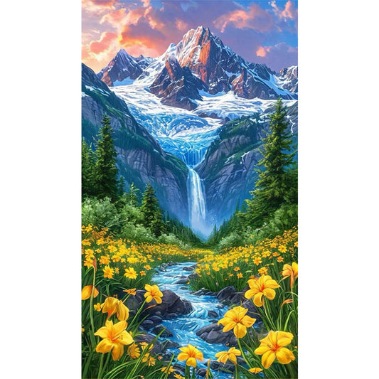 AB Diamond Painting - Full Square - Flowers In The Mountains And Streams (40*70CM)