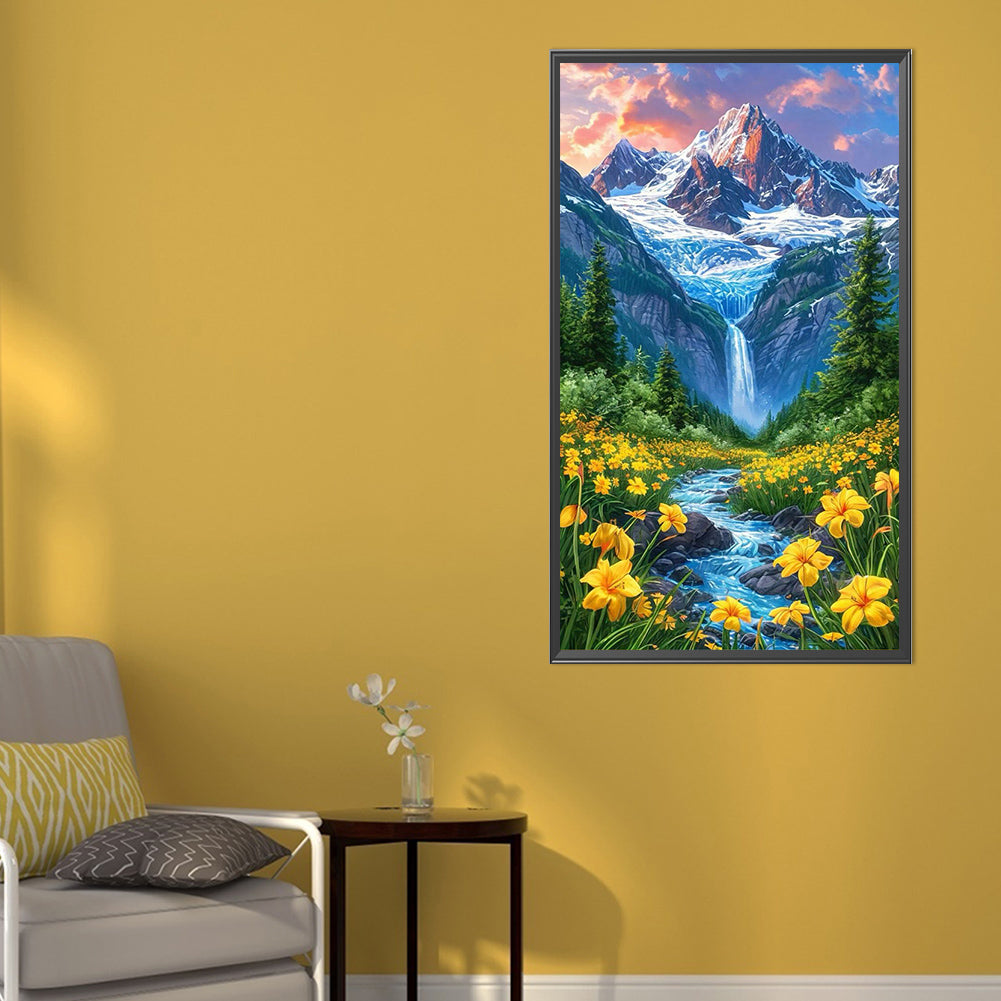 AB Diamond Painting - Full Square - Flowers In The Mountains And Streams (40*70CM)