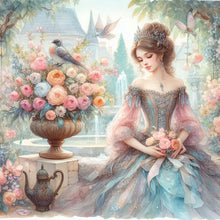 Load image into Gallery viewer, Diamond Painting - Full Round - Rococo Girl And Flower (40*40CM)
