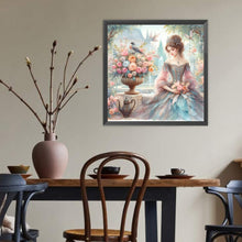 Load image into Gallery viewer, Diamond Painting - Full Round - Rococo Girl And Flower (40*40CM)