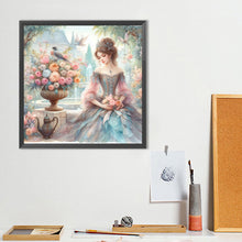 Load image into Gallery viewer, Diamond Painting - Full Round - Rococo Girl And Flower (40*40CM)