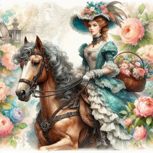 Load image into Gallery viewer, Diamond Painting - Full Round - Rococo Girl And Flower (40*40CM)