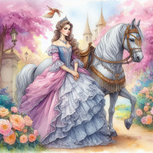 Load image into Gallery viewer, Diamond Painting - Full Round - Rococo Girl And Flower (40*40CM)