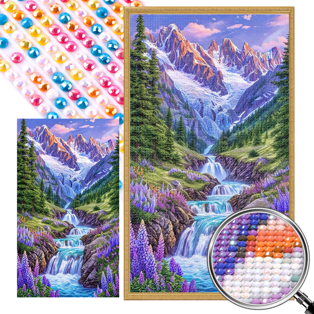 AB Diamond Painting - Full Round - Flowers In The Mountains And Streams (40*70CM)
