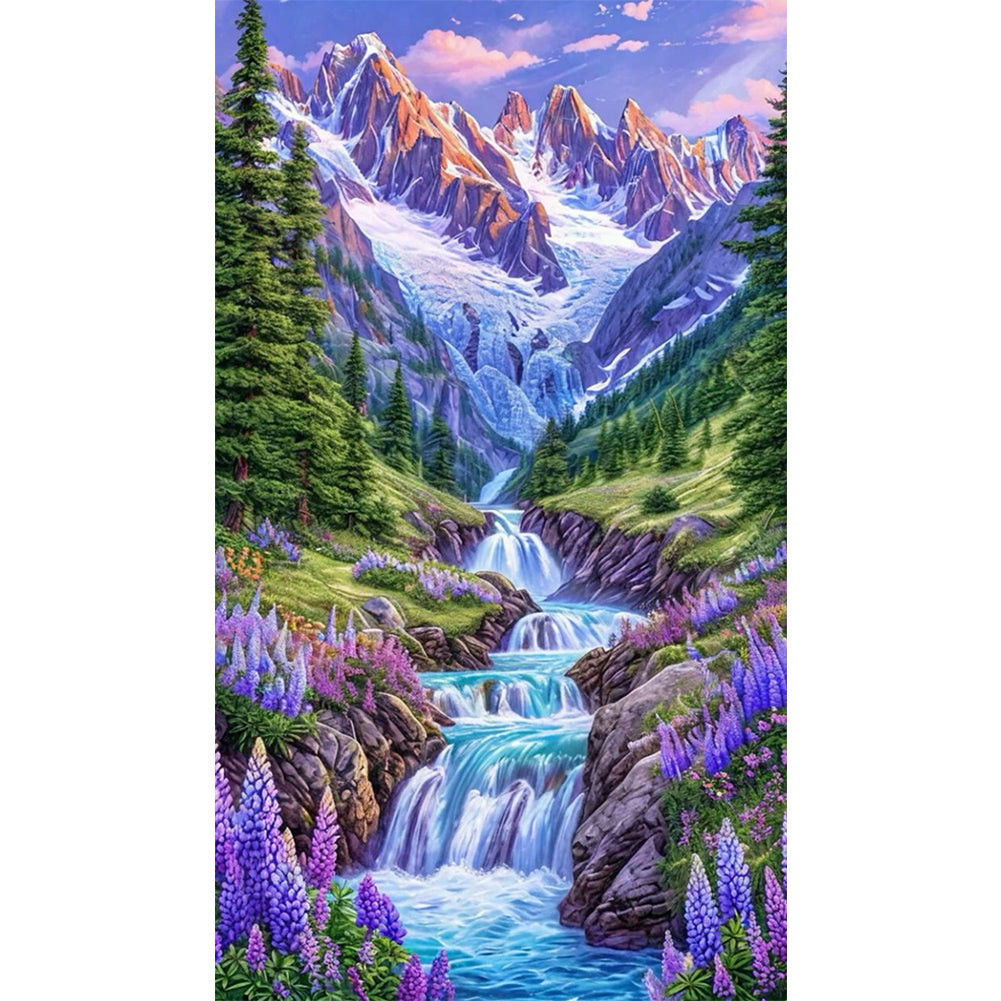 AB Diamond Painting - Full Round - Flowers In The Mountains And Streams (40*70CM)