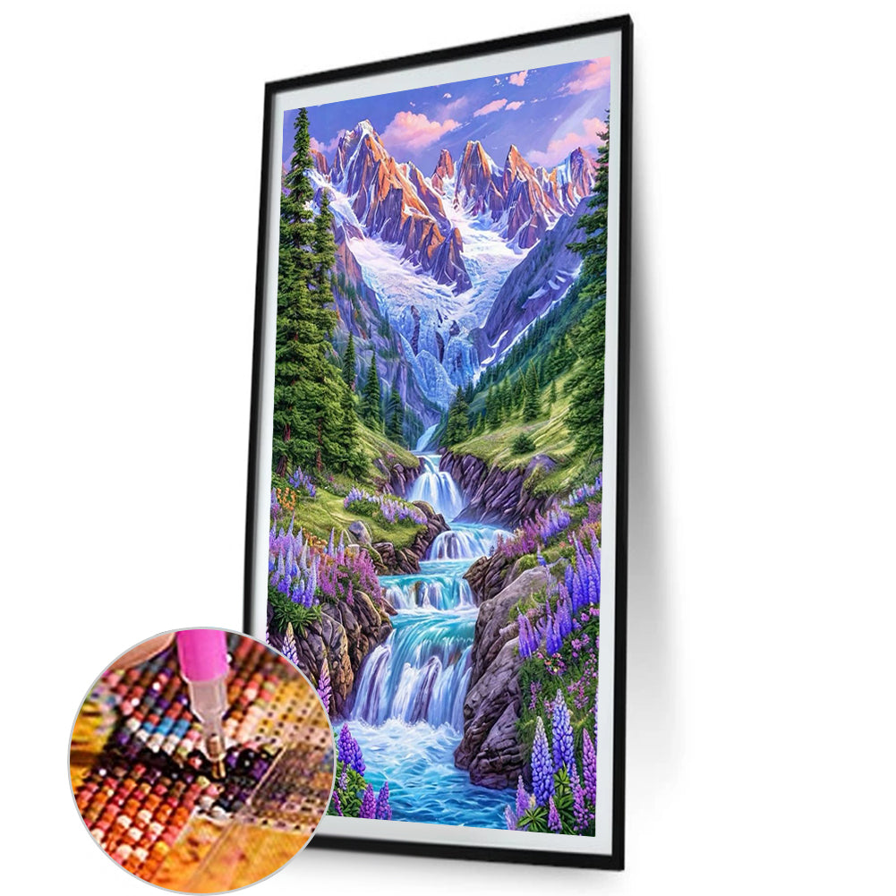 AB Diamond Painting - Full Round - Flowers In The Mountains And Streams (40*70CM)