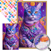 Load image into Gallery viewer, AB Diamond Painting - Full Round - Purple Cat (40*65CM)