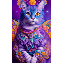 Load image into Gallery viewer, AB Diamond Painting - Full Round - Purple Cat (40*65CM)