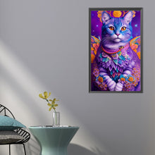 Load image into Gallery viewer, AB Diamond Painting - Full Round - Purple Cat (40*65CM)