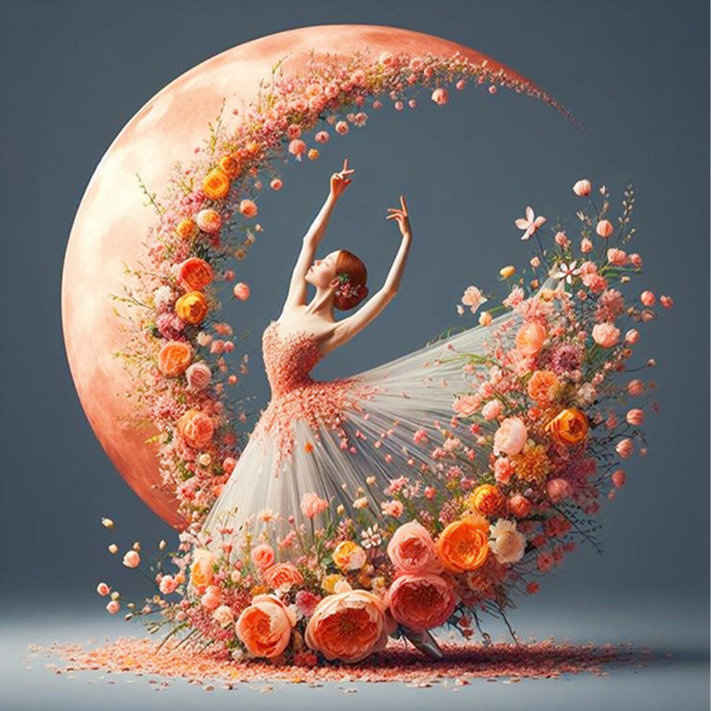 AB Diamond Painting - Full Round - Dancing Girl In Flower Skirt (40*40CM)
