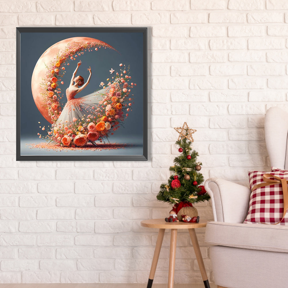 AB Diamond Painting - Full Round - Dancing Girl In Flower Skirt (40*40CM)