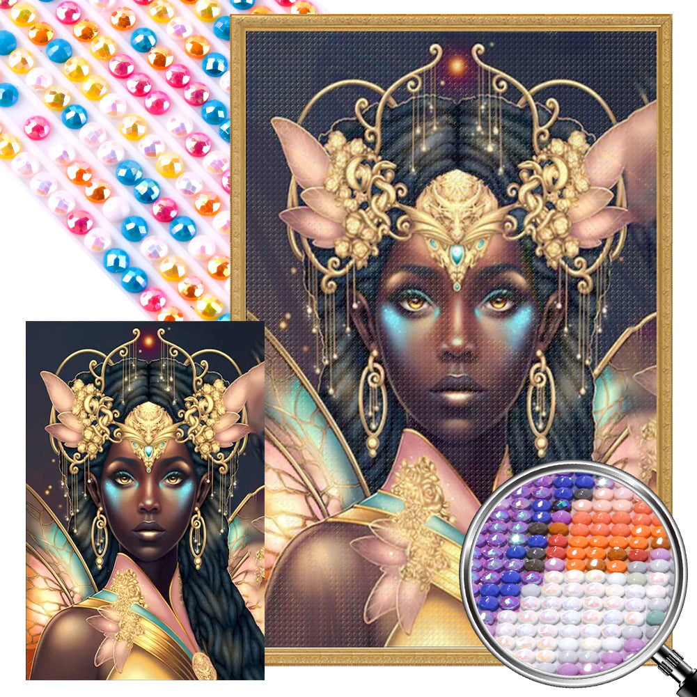 AB Diamond Painting - Full Round - Dark-Haired Elf Girl (40*60CM)