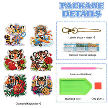 Load image into Gallery viewer, 6Pcs Double Sided Special Shape Animals Diamond Art Keyring for Beginners Adults