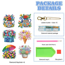 Load image into Gallery viewer, 6Pcs Double Sided Special Shape Animals Diamond Art Keyring for Beginners Adults