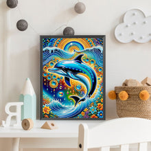 Load image into Gallery viewer, Diamond Painting - Partial Special Shaped - Marine Animals Dolphins (30*40CM)