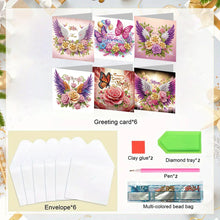 Load image into Gallery viewer, 6Pcs Mother s Day Flower Wing Handmade Diamond Painting Wish Card for Moms