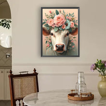 Load image into Gallery viewer, Diamond Painting - Full Round - Flower Cow (30*40CM)