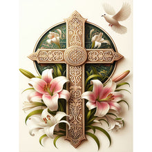 Load image into Gallery viewer, Diamond Painting - Full Round - Flower Cross (30*40CM)